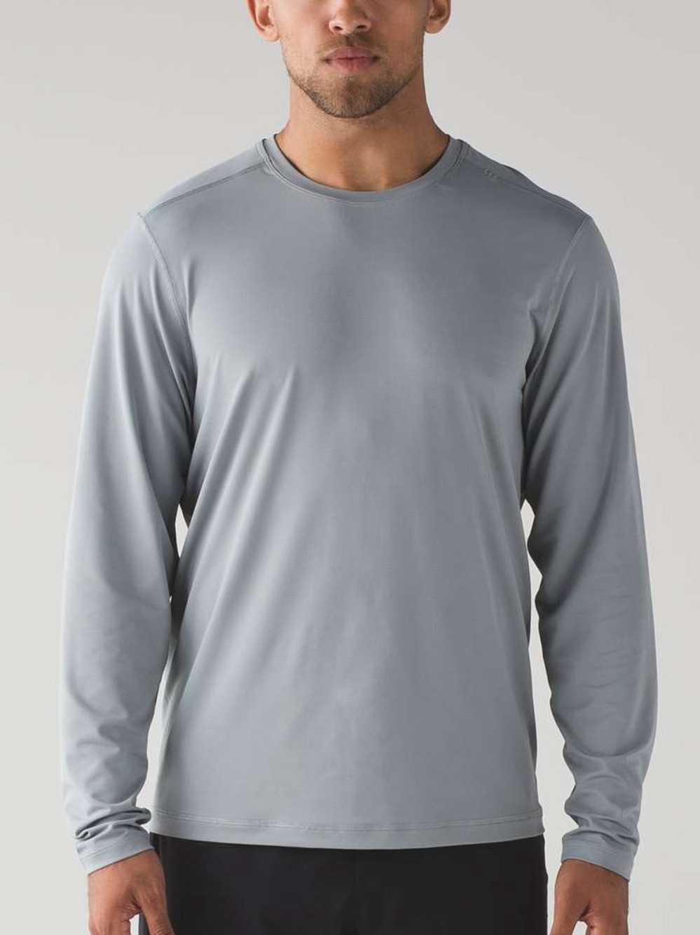 lululemon men’s out run long sleeve in gray